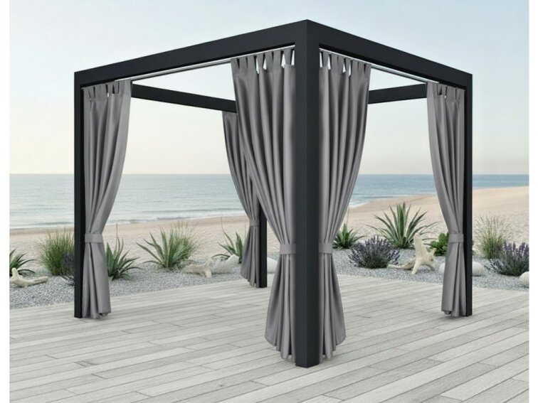 Venkovní zahradní závěs s poutky PORTO šedá 05 různé rozměry Mybesthome