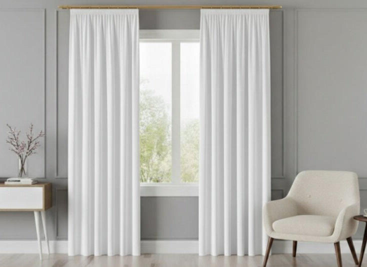 Dekorační závěs s řasící páskou VALMONT 140 cm x 250 nebo 260 cm color 101 bílá (cena za 1 kus) MyBestHome