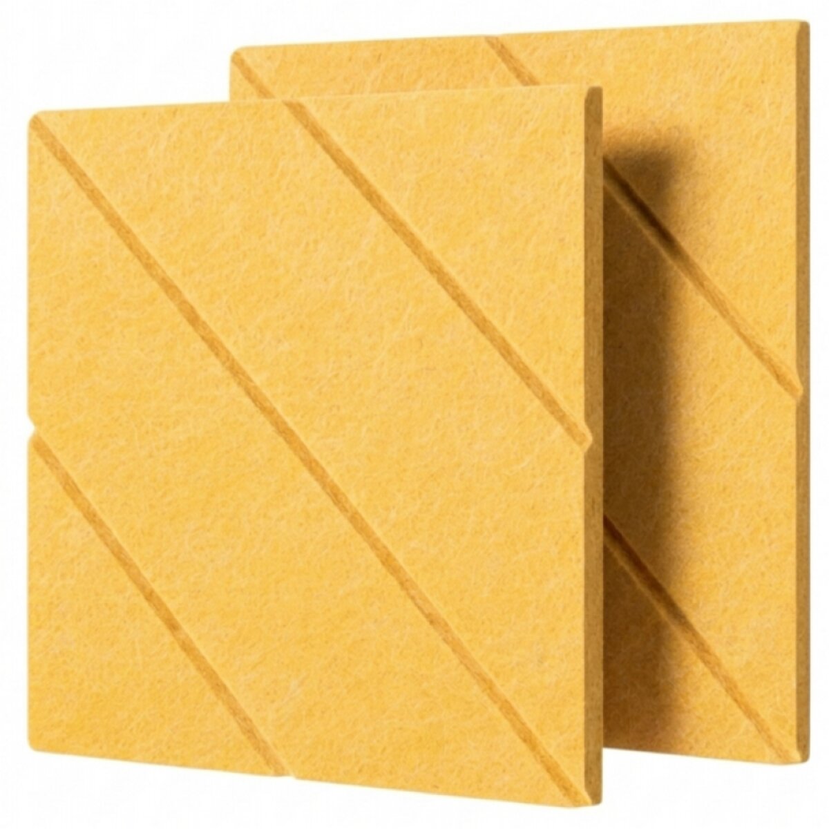 Dekorativní filcový nástěnný panel CROSS DESIGN žlutá 40x40 cm čtverec - Cena za 2 kusy v balení