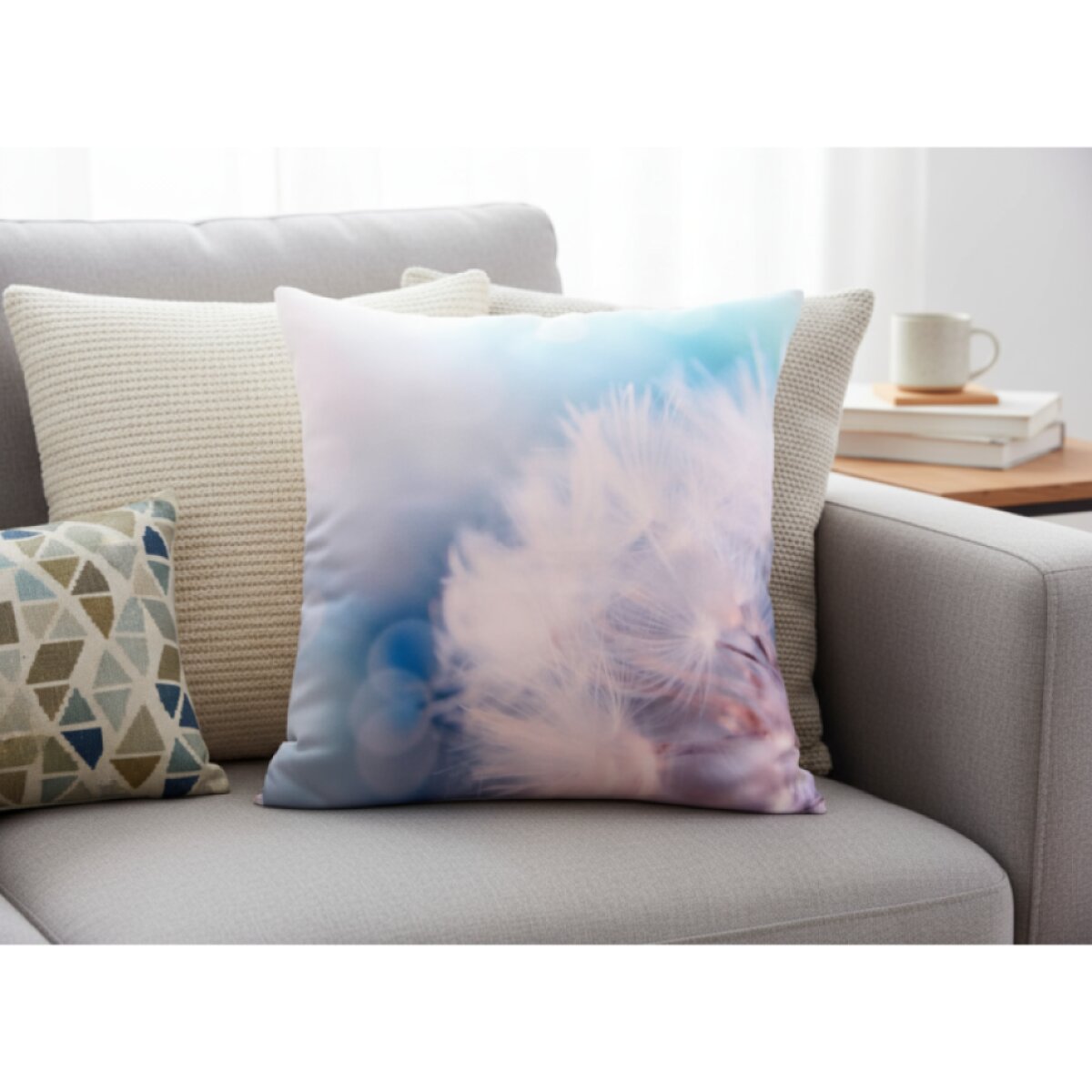 Povlak na polštář MODRÁ PAMPELIŠKA 40x40 cm motiv pampelišky MyBestHome