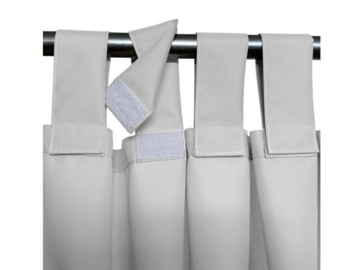 Venkovní zahradní závěs s poutky na suchý zip LISBOA světle šedá 01 různé rozměry Mybesthome