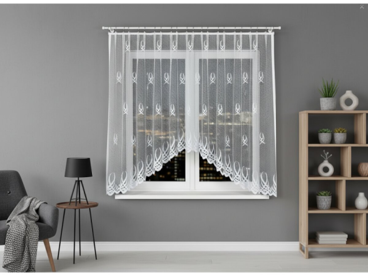 Dekorační oblouková krátká záclona na žabky GOSIA bílá 300x160 cm MyBestHome