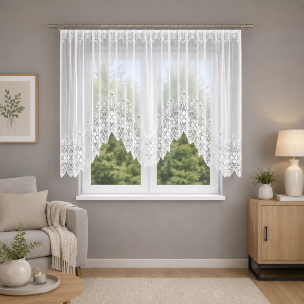 Dekorační oblouková krátká záclona na žabky NADIA 160 bílá 300x160 cm MyBestHome