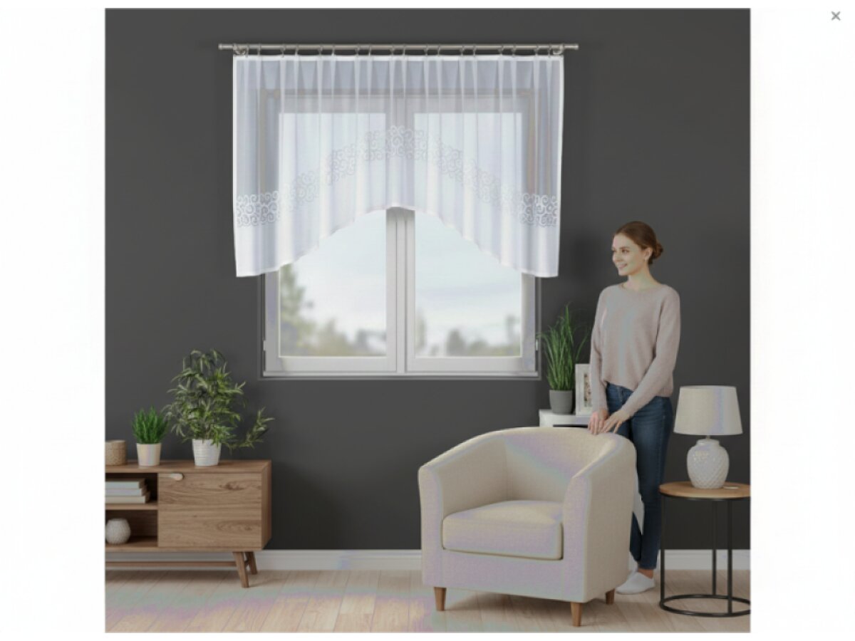 Dekorační oblouková krátká záclona na žabky DANIELA 110 bílá 300x110 cm MyBestHome