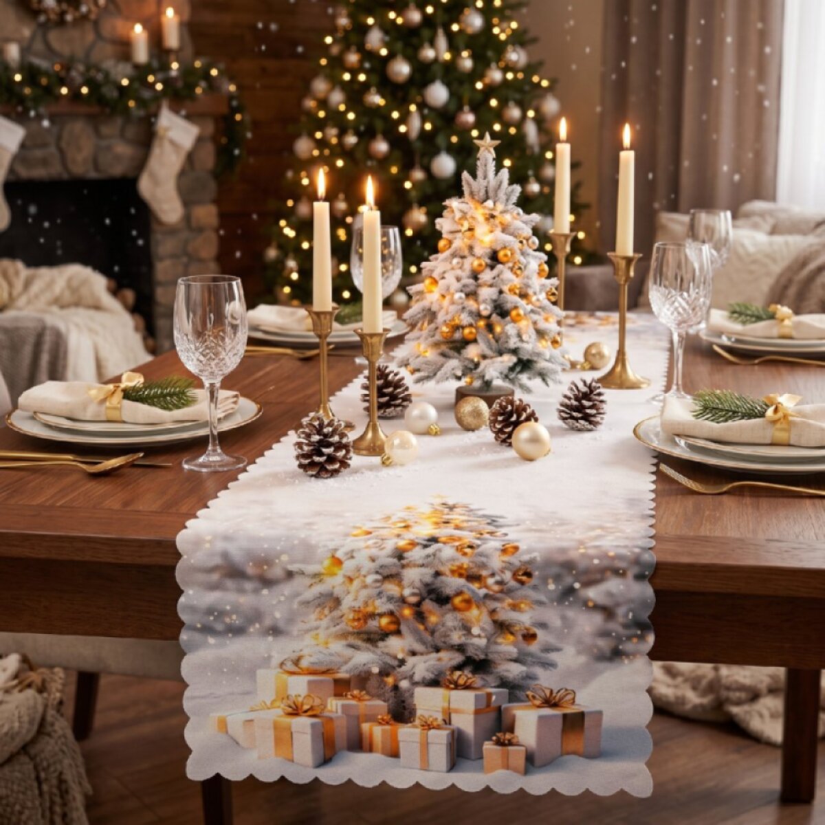 Vánoční běhoun na stůl CHRISTMAS TREE 38x160 cm