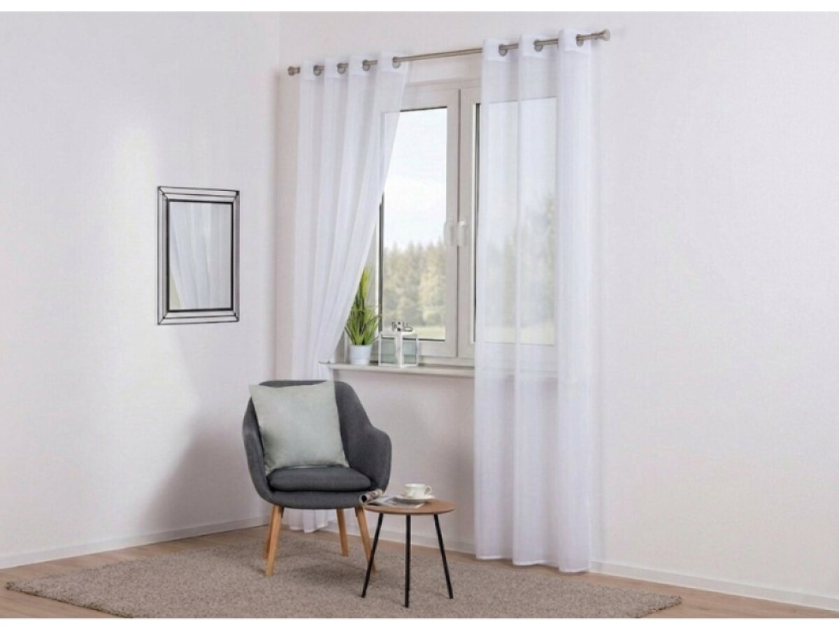 Dekorační dlouhá záclona s kroužky SOFIA bílá 140x260 cm (cena za 1 kus) MyBestHome