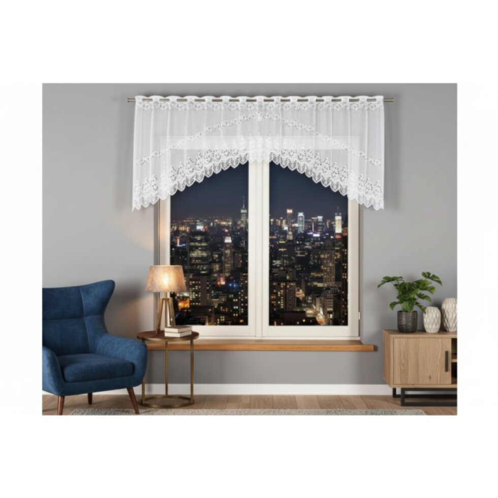 Dekorační oblouková krátká záclona na žabky nebo garnýž JAGODA 250x80 cm MyBestHome