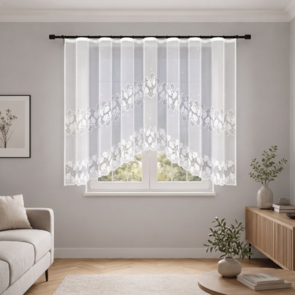 Dekorační žakárová záclona s řasící páskou EMILA 135 bílá 300x135 cm MyBestHome
