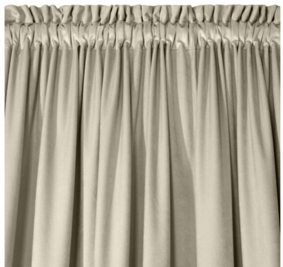 Dekorační VELVET závěs s řasící páskou ESTER 140x270 cm béžová (cena za 1 kus) MyBestHome