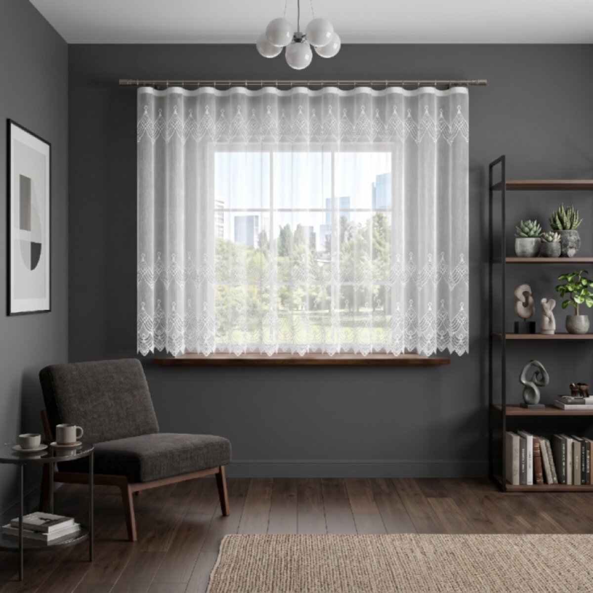 Dekorační žakárová záclona s řasící páskou AKRAM 160 bílá 300x160 cm MyBestHome