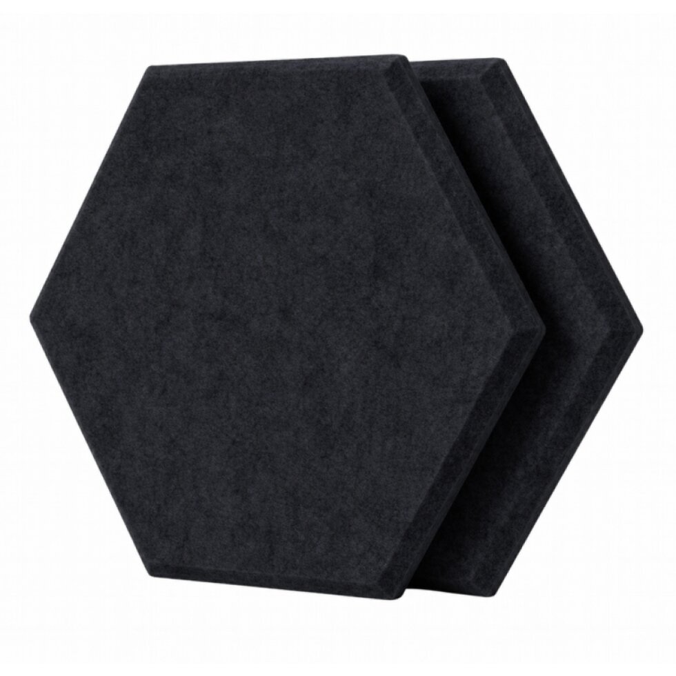 Dekorativní filcový nástěnný panel CROSS černá 40x46 cm hexagon - sada 2 ks