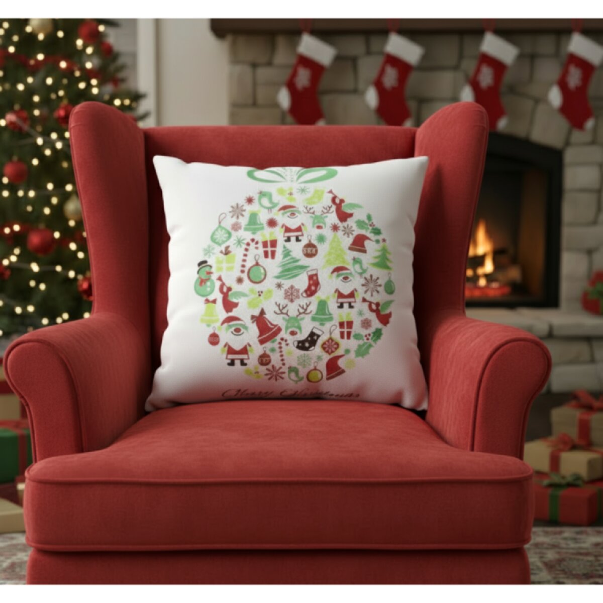 Vánoční povlak na polštář VELVET SPARKLY 40x40 cm bílá mikrovlákno