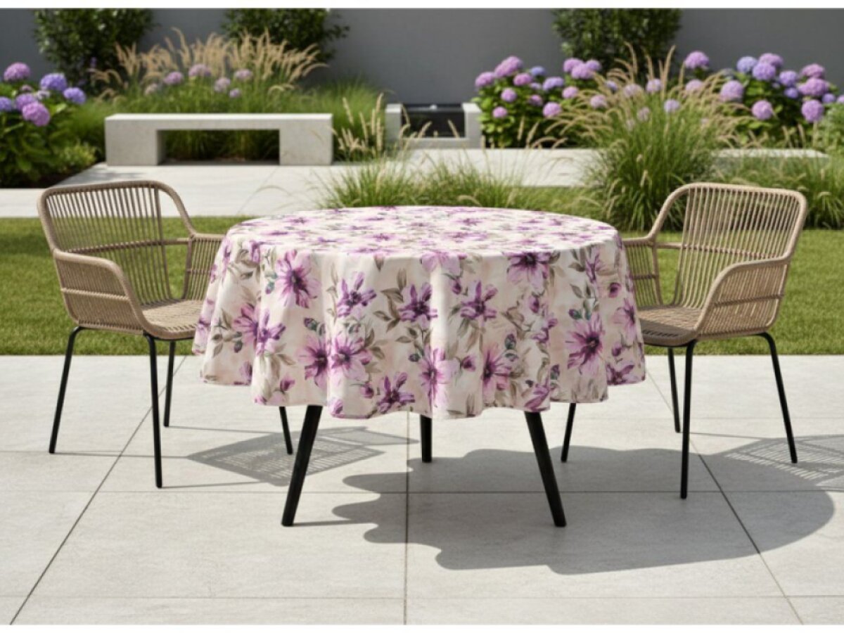 Venkovní vzorovaný ubrus FLOWERS I. Ø 150 cm Mybesthome