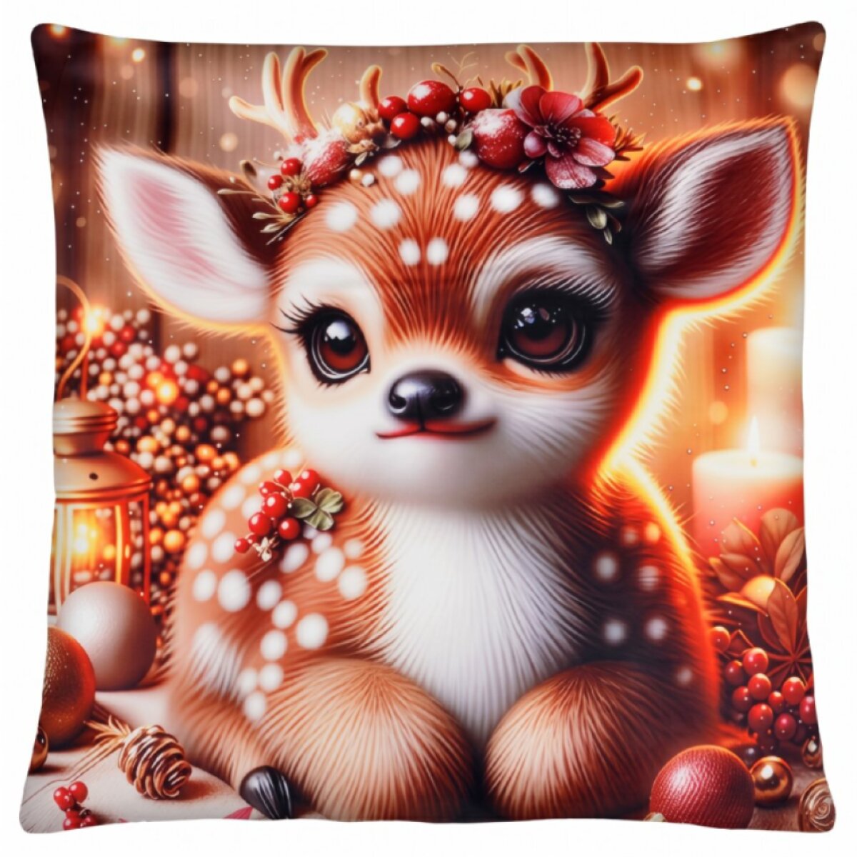 Vánoční povlak na polštář CHRISTMAS DEER motiv VI. 40x40 cm