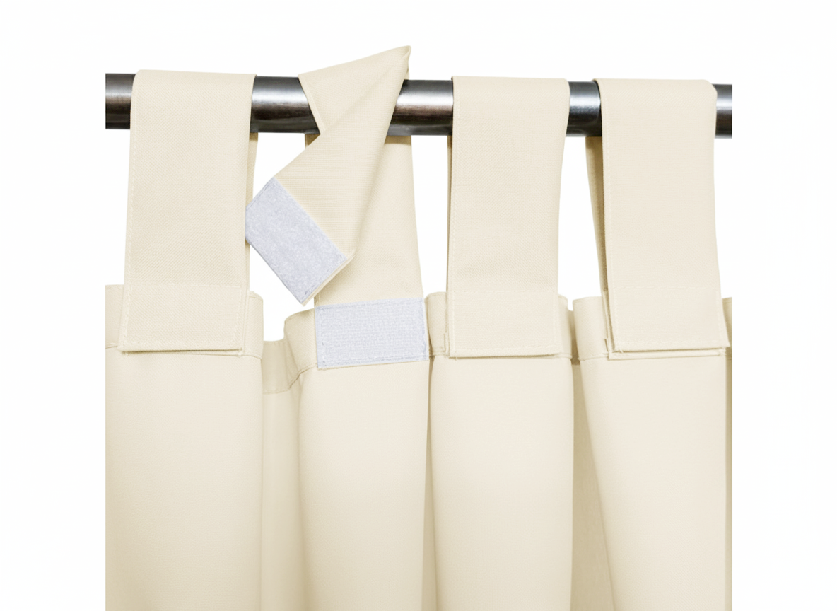 Venkovní zahradní závěs s poutky na suchý zip LISBOA světle krémová 06 různé rozměry Mybesthome