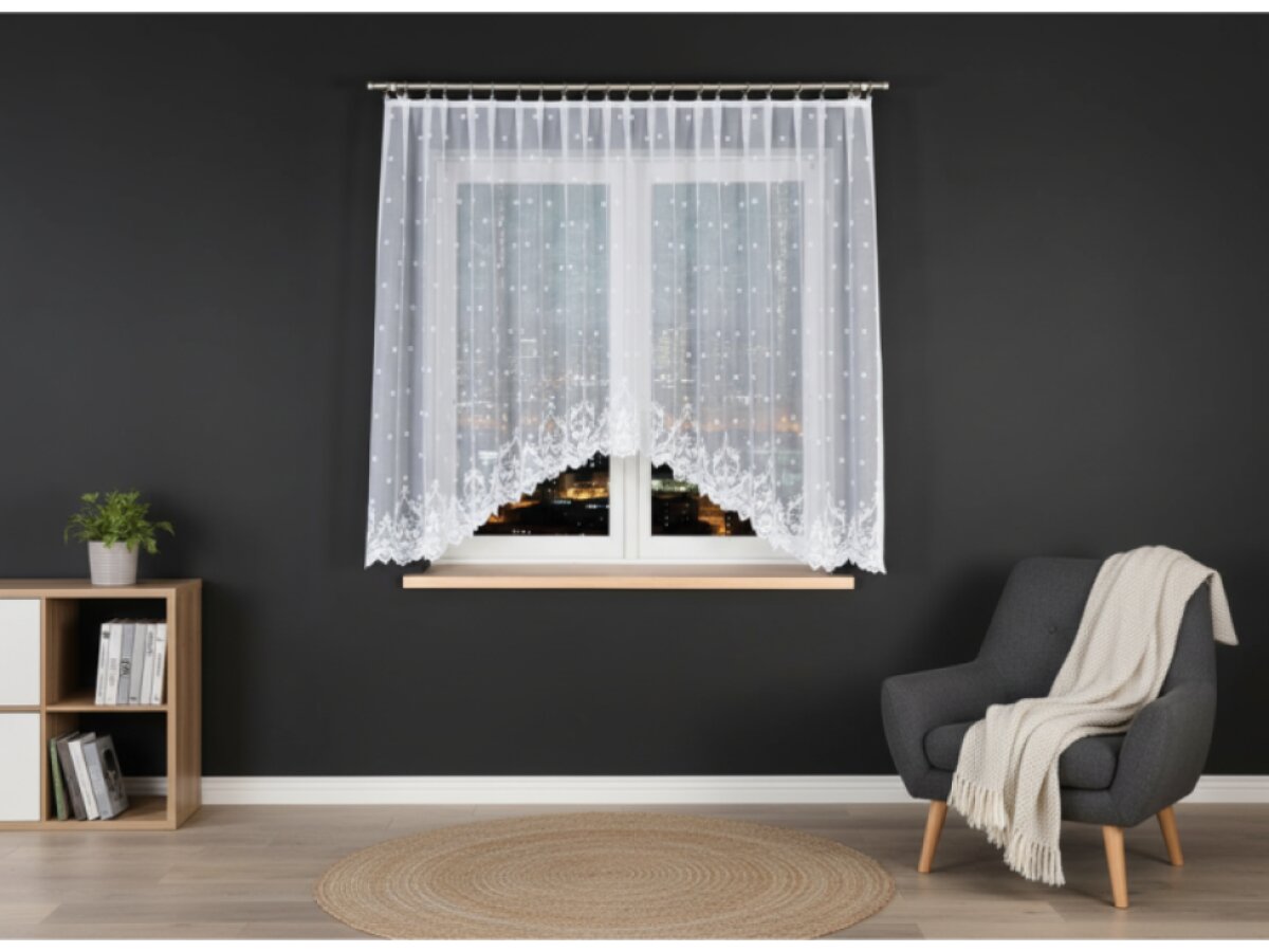 Dekorační oblouková krátká záclona na žabky STEFANIA 160 bílá 300x160 cm MyBestHome