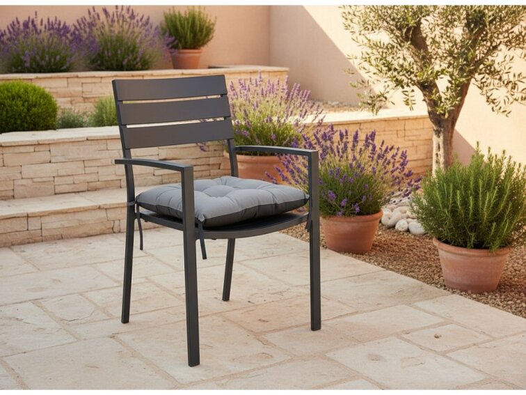 Zahradní prošívaný podsedák na židli JACOB color 23 šedá 45x45 cm Mybesthome