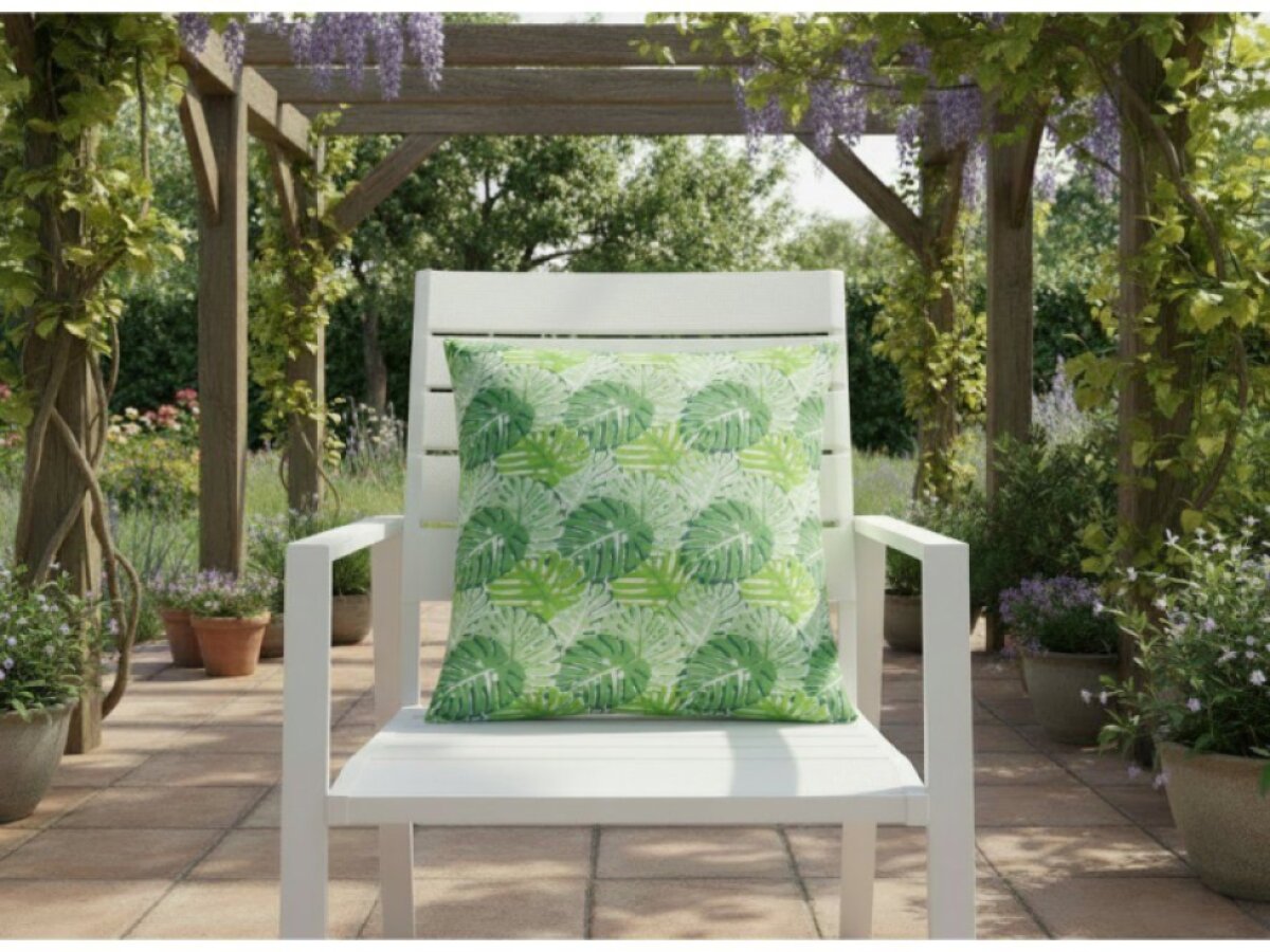 Vzorovaný venkovní polštář s výplní MARKO vzor MONSTERA - 50x50 cm Mybesthome