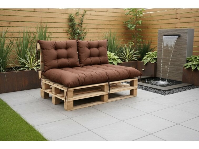 Paletové prošívané sezení MATTEO SET - sedák 120x80 cm, 2x opěrka 60x40 cm, hnědá color 22, Mybesthome