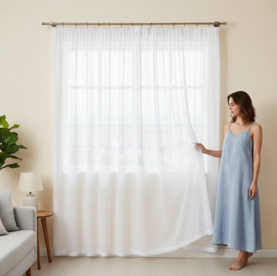 Dekorační dlouhá záclona s řasící páskou s jemným leskem ERICA bílá 300x250 cm MyBestHome