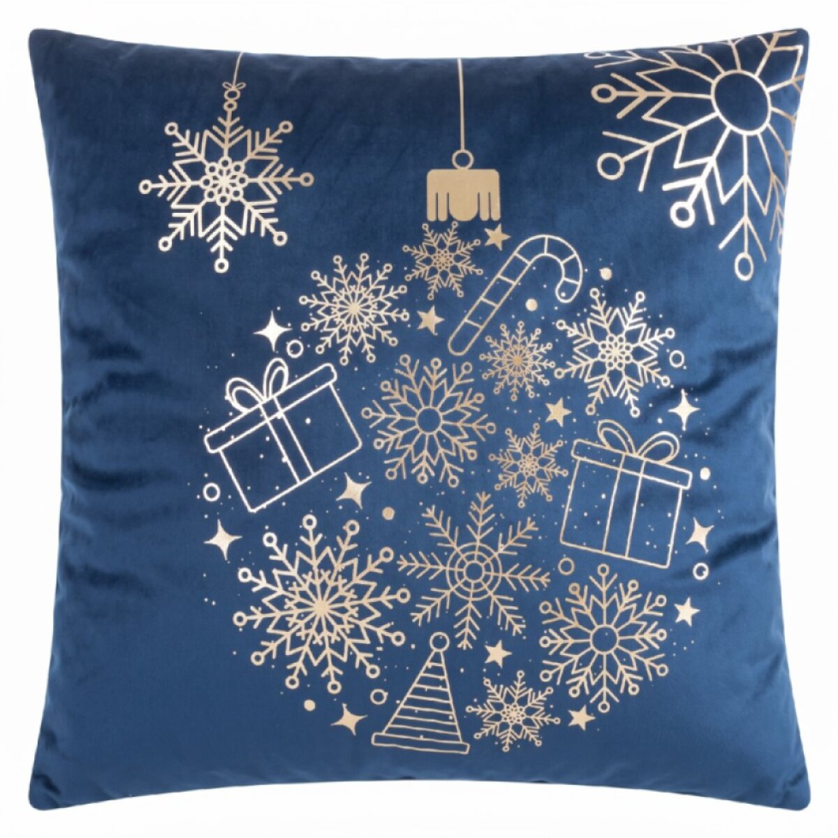 Vánoční povlak na polštář TALVI modrý 45×45 cm