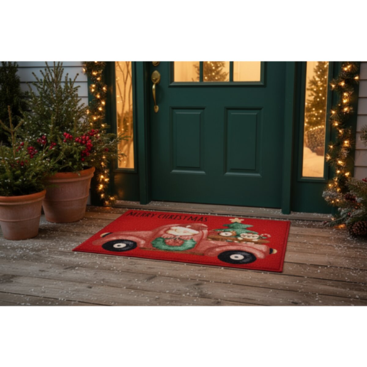 Vánoční rohožka - předložka TABA NATALE červená motiv IX. 50x80 cm Mybesthome