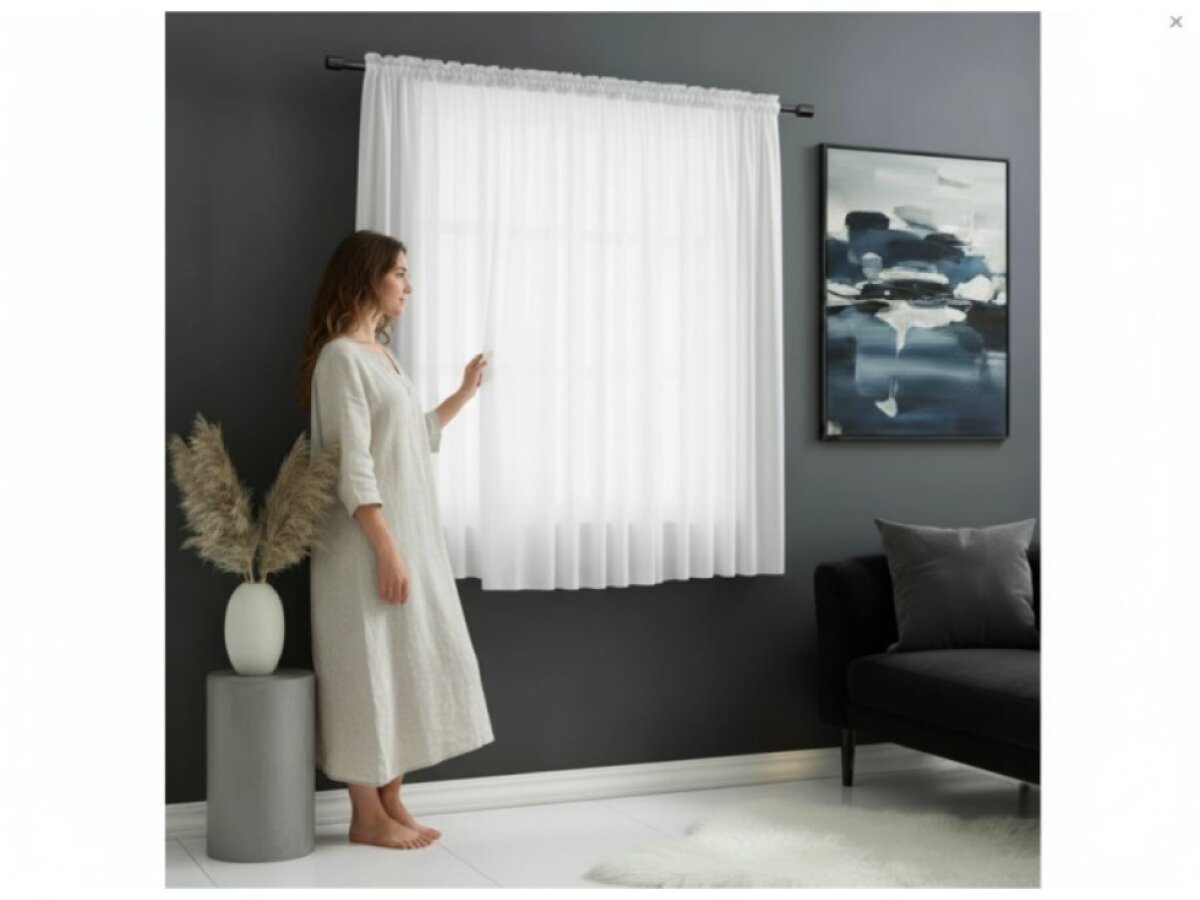 Dekorační krátká voálová záclona s řasící páskou JULIA bílá 300x150 cm MyBestHome