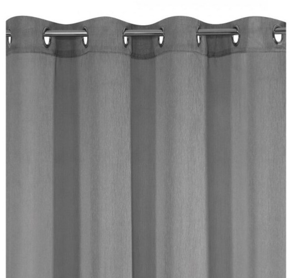 Dekorační dlouhá záclona s kroužky s jemnou stukturou STELLA 140x250 cm šedá (cena za 1 kus) MyBestHome