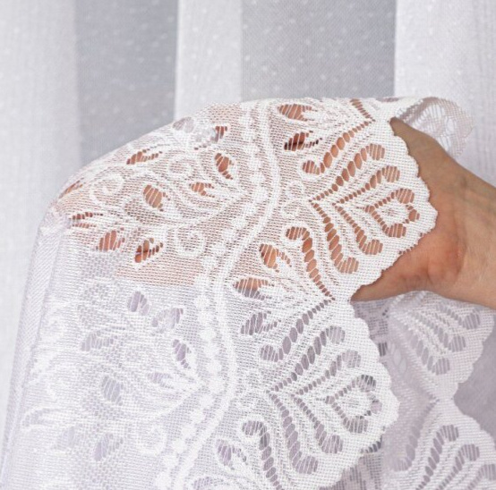 Dekorační žakárová záclona na žabky JAGODA LONG bílá 300x250 cm (cena za 1 kus dlouhé záclony) MyBestHome