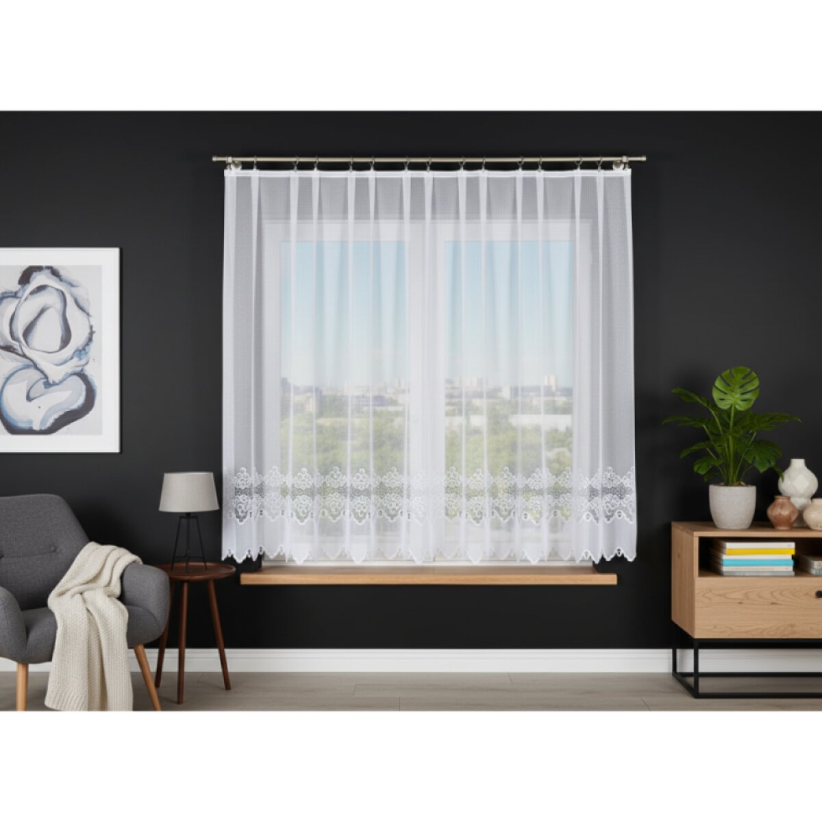 Dekorační krátká záclona na žabky MODESTA LINE 400x160 cm MyBestHome