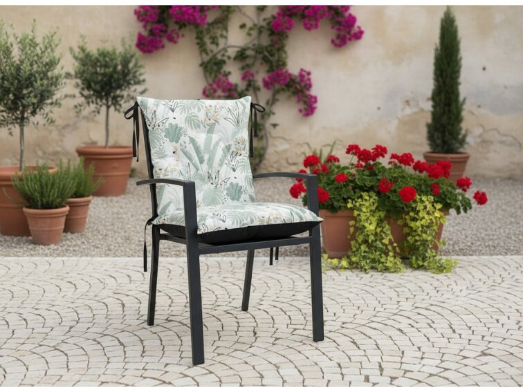 Zahradní prošívaný podsedák na židli s opěrkou OSCAR vzor 133 50x50x50 cm Mybesthome