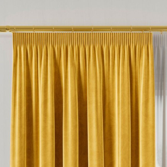 Dekorační závěs s řasící páskou VALMONT 140 cm x 250 nebo 260 cm color 009 mustard/hořčicová (cena za 1 kus) MyBestHome