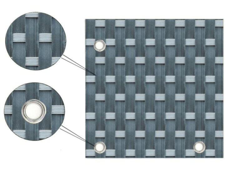 Balkonová ratanová zástěna s očky MALMO výška 90 cm, 100 cm, 110 cm - cena za 1 běžný metr tmavě šedá/světle šedá MyBestHome