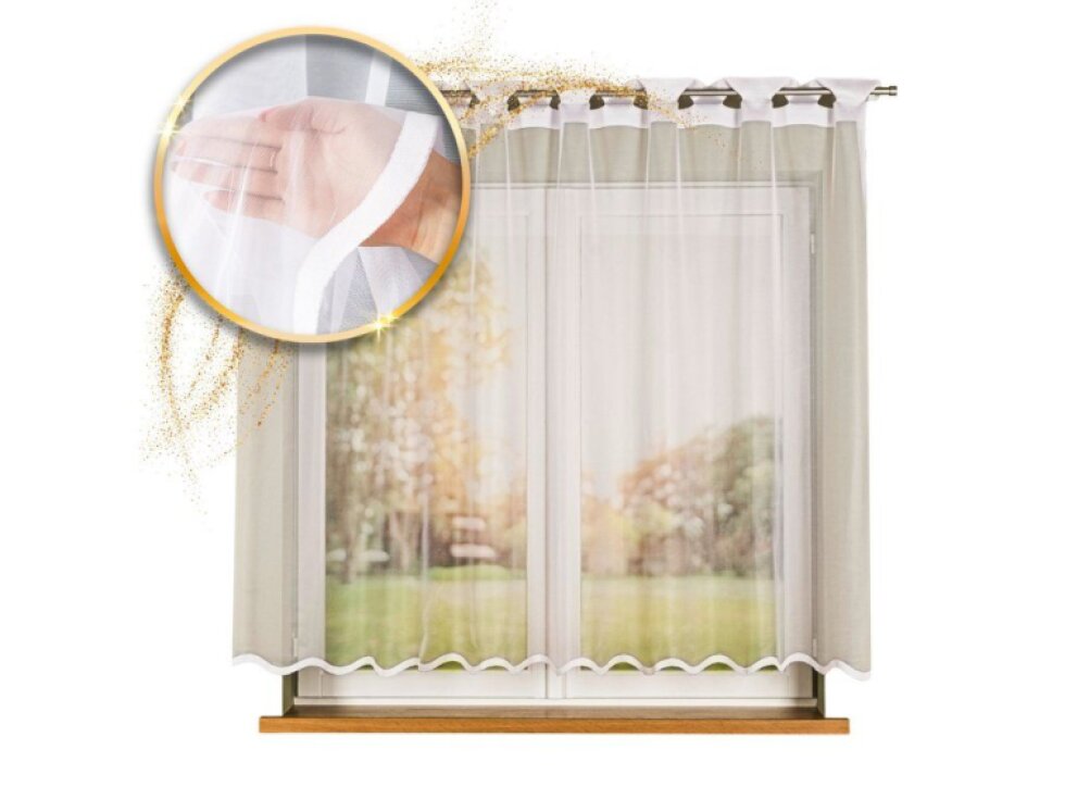 Dekorační krátká záclona s průvlekem na garnýž ELZA 140 bílá 250x140 cm MyBestHome