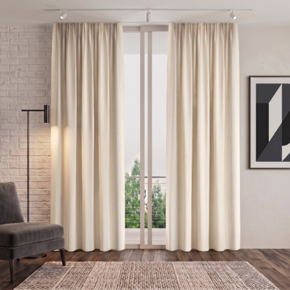 Dekorační závěs s řasící páskou 05 krémová 160x250 cm (cena za 1 kus) MyBestHome