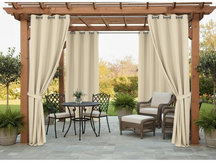 Venkovní zahradní závěs s kroužky MONTANA color 16 smetanová, různé rozměry MyBestHome