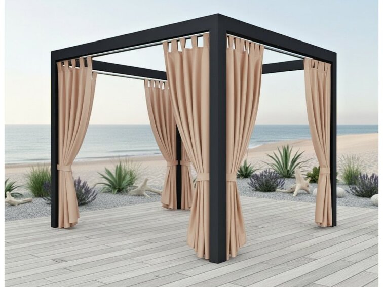 Venkovní zahradní závěs s poutky PORTO béžová 07 různé rozměry Mybesthome