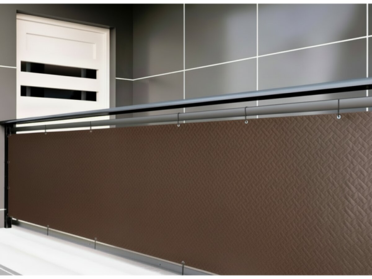 Balkonová zástěna PREMIUM výška 100 cm, šířka různé rozměry ratanový vzor hnědá, 240g/m2 MyBestHome