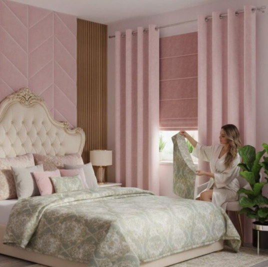 Dekorační velvet závěs s kroužky VALENTINO 014 světle růžová 140x250 cm (cena za 1 kus) MyBestHome