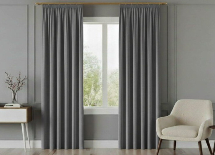 Dekorační závěs s řasící páskou VALMONT 140 cm x 250 nebo 260 cm color 006 tmavě šedá (cena za 1 kus) MyBestHome