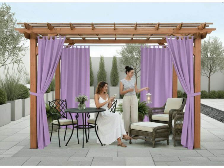 Venkovní zahradní závěs s poutky SANTIAGO color 30 lila, různé rozměry MyBestHome