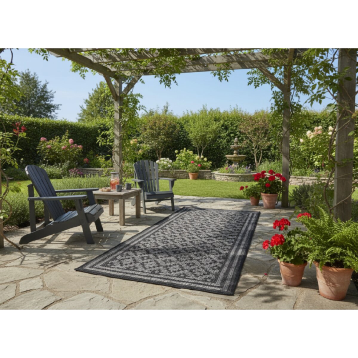 Venkovní vzorovaný koberec - běhoun NEW OUTDOOR ROMBI 80x150 cm Multidecor
