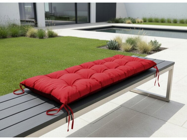 Prošívané sezení na lavici WILSON color 10 červená různé rozměry, polstr na zahradní lavici - sedák Mybesthome
