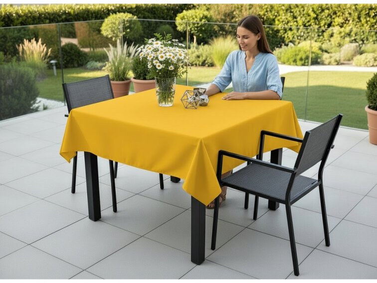 Venkovní čtvercový ubrus TERRA color 40 mustard/hořčicová, různé rozměry Mybesthome