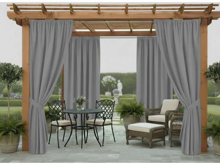 Venkovní zahradní závěs s tunýlkem JAMAICA color 23 šedá, různé rozměry MyBestHome