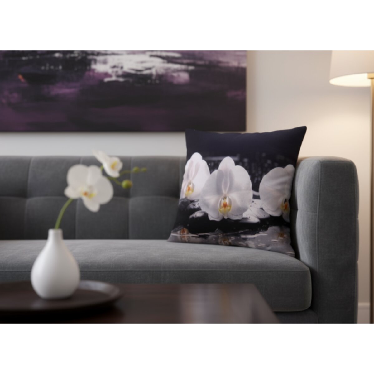 Povlak na polštář ORCHIDEJE 40x40 cm s bílými orchidejemi MyBestHome