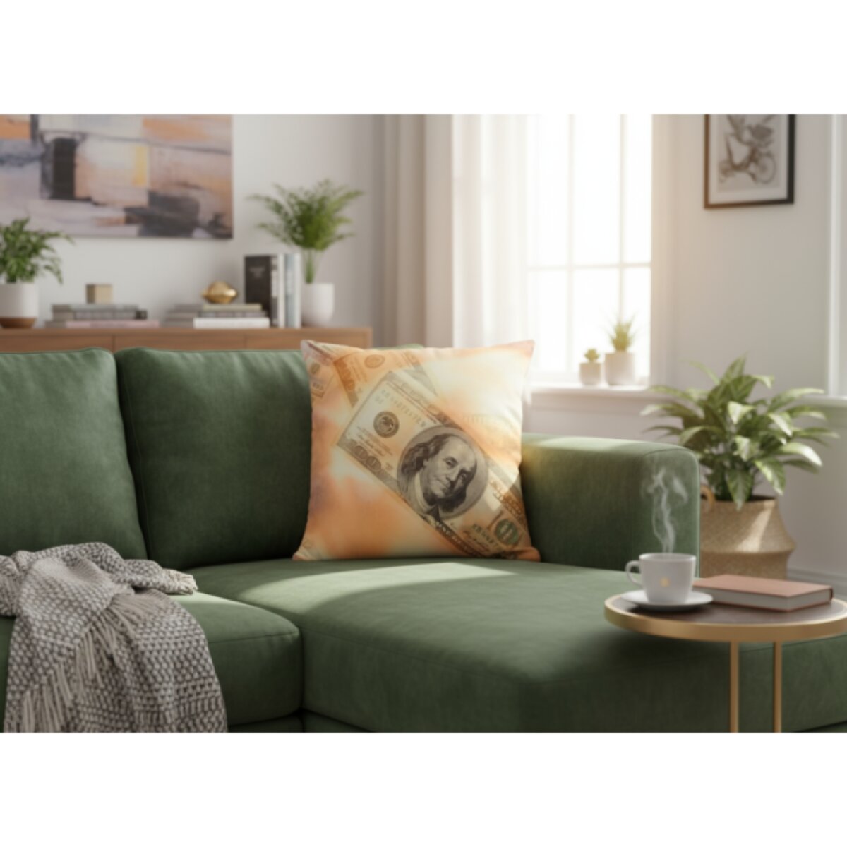 Povlak na polštář DOLLAR 40x40 cm motiv dolaru MyBestHome