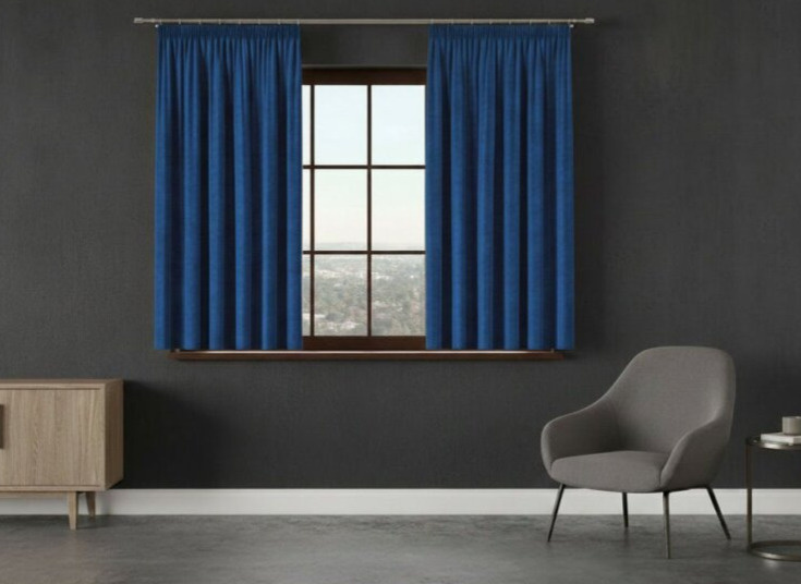 Dekorační krátký závěs s řasící páskou VALMI 140x160 cm color 011 modrá (cena za 1 kus) MyBestHome