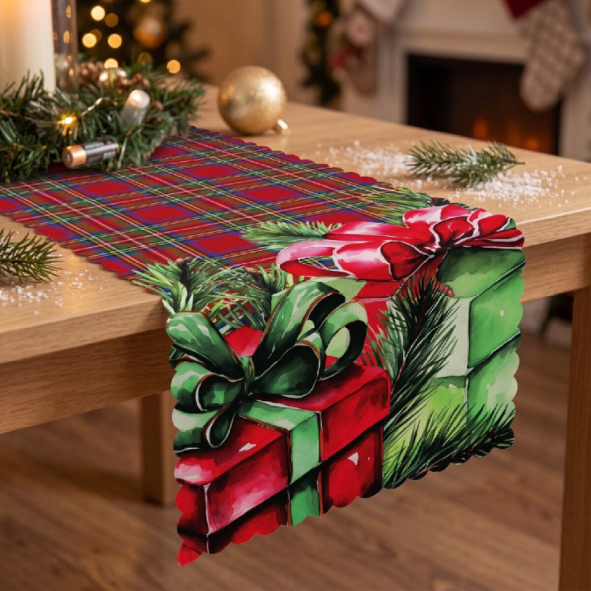 Vánoční běhoun na stůl CHRISTMAS GIFT 38x140 cm