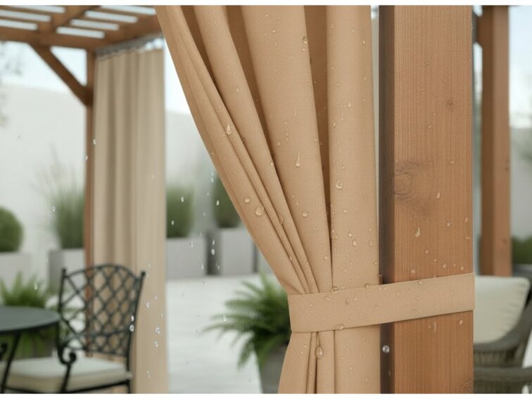 Venkovní zahradní závěs s poutky SANTIAGO color 37 latté, různé rozměry MyBestHome